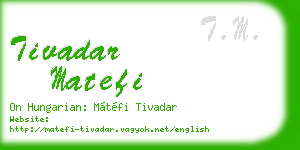 tivadar matefi business card